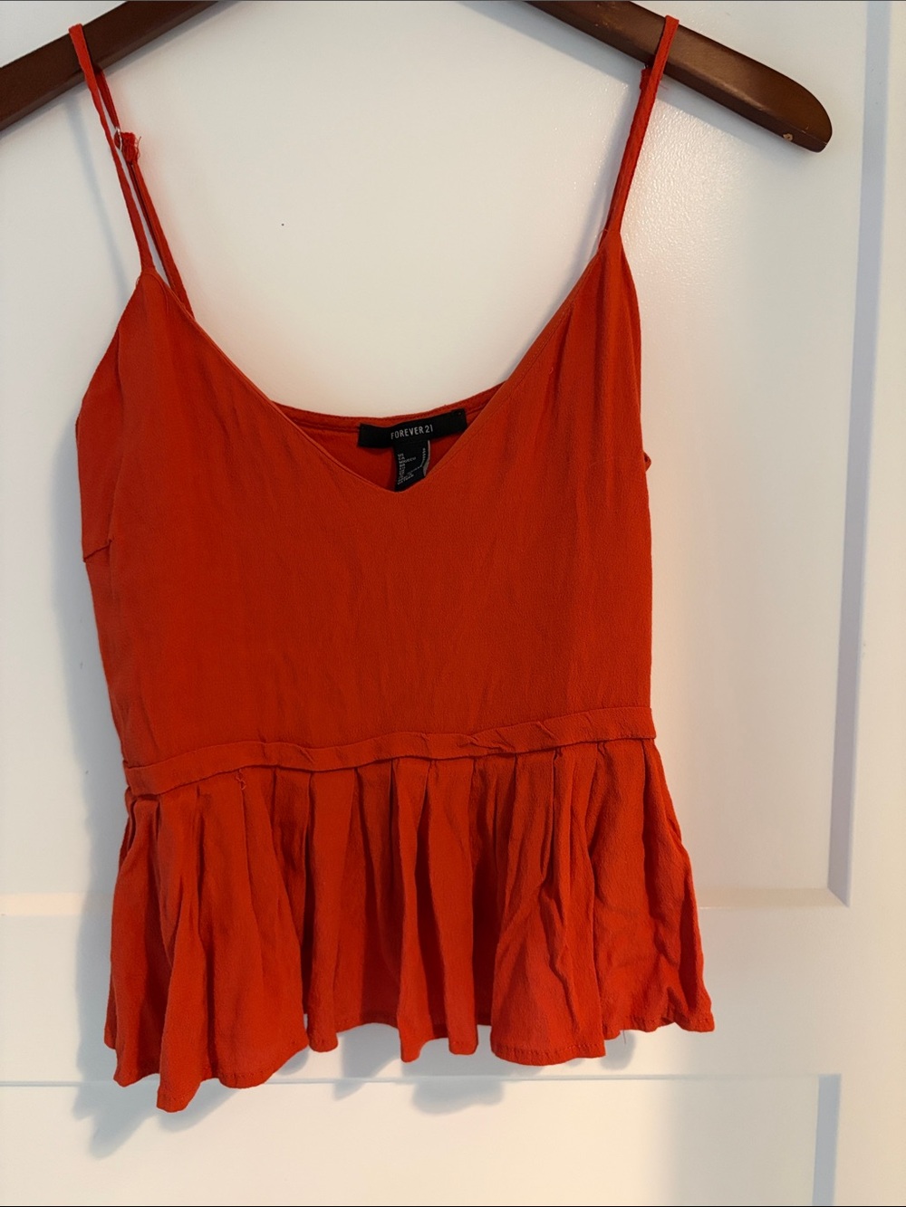 Forever 21 Orange Peplum Camisole Tank